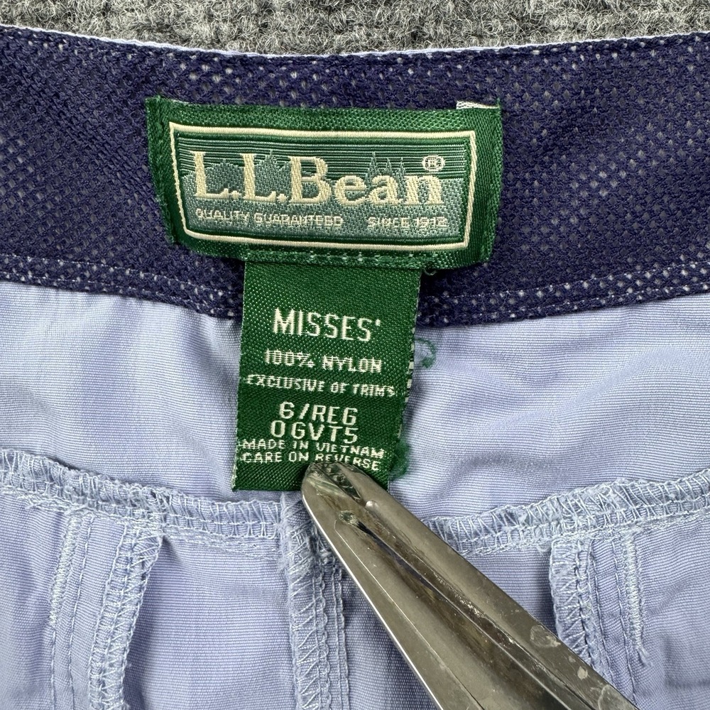 L.L.Bean Womens 6 Blue Nylon Hiking Travel Utility Skirt Outdoor Trail Pockets - Picture 8 of 13